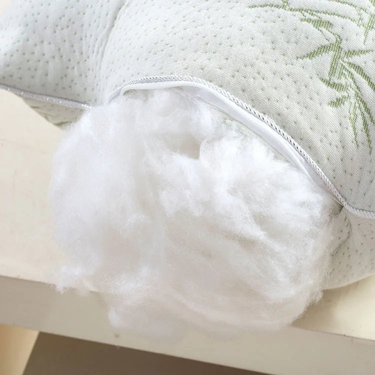 1Pc 60x40cm Bamboo Fiber Pillow Health Care Comfortable Bed Pillows for Sleep Support Neck Fatigue Relief 0.7kg Elastic Pillow