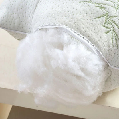 1Pc 60x40cm Bamboo Fiber Pillow Health Care Comfortable Bed Pillows for Sleep Support Neck Fatigue Relief 0.7kg Elastic Pillow