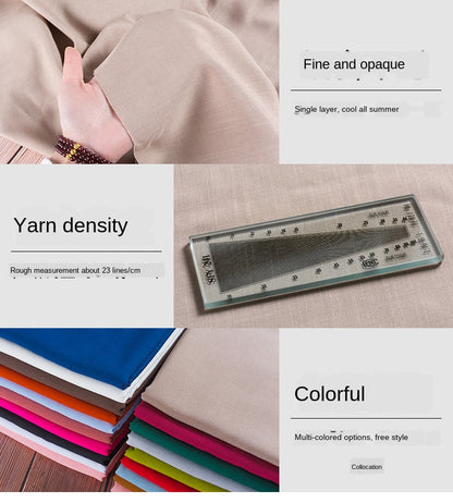 Bamboo Fabric By The Meter Cotton Linen Slub Clothing Pants Dress Skirt Brocade Fabrics Summer for Sewing Black White Blue Per