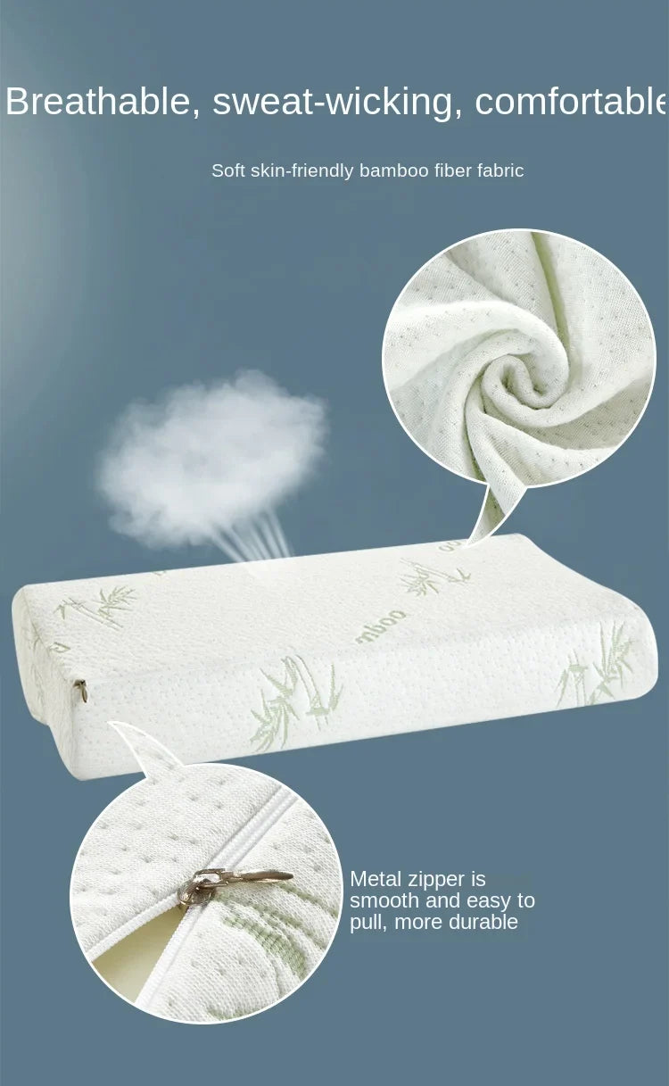 Memory Foam Pillows 40*25cm Bamboo Fiber Pillow Slow Rebound Health Care Relaxing Cervical Orthopedic Pillows Support NeckRelief