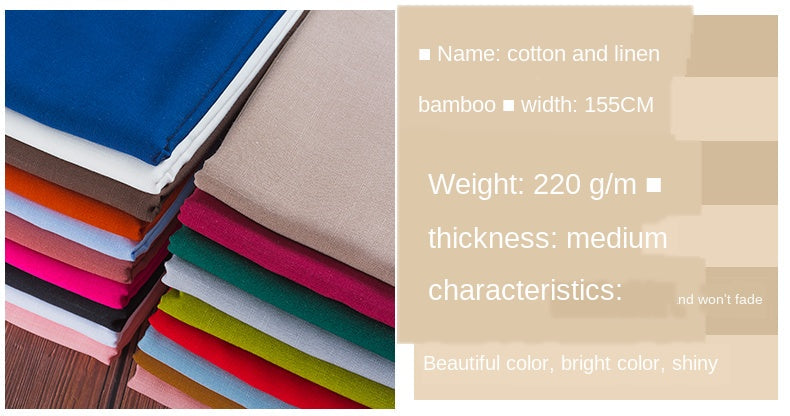 Bamboo Fabric By The Meter Cotton Linen Slub Clothing Pants Dress Skirt Brocade Fabrics Summer for Sewing Black White Blue Per