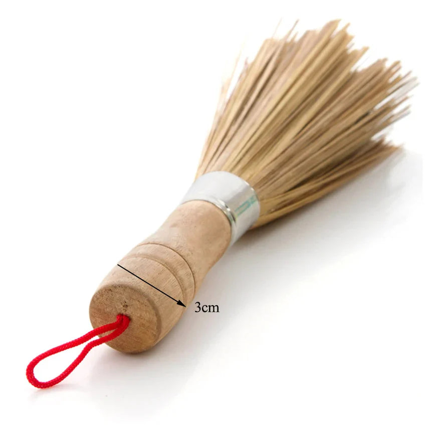 Bamboo Wok Brush, Large Pot Brush Wash Pot Brush Kitchen Cleaning Brush Restaurant Natural Bamboo Brush Hotel Supplies