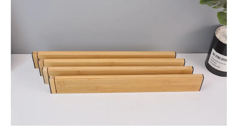 Bamboo Drawer Dividers Kitchen Drawer Organizer Adjustable Expandable Drawer Dividers Tray Storage Drawer storage board