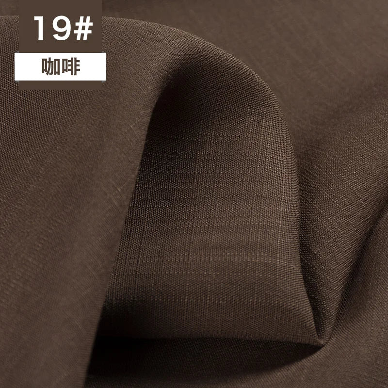 Bamboo Fabric By The Meter Cotton Linen Slub Clothing Pants Dress Skirt Brocade Fabrics Summer for Sewing Black White Blue Per