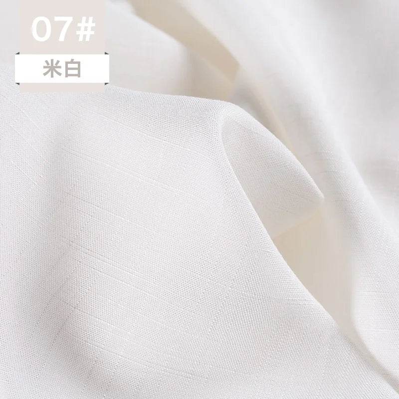 Bamboo Fabric By The Meter Cotton Linen Slub Clothing Pants Dress Skirt Brocade Fabrics Summer for Sewing Black White Blue Per