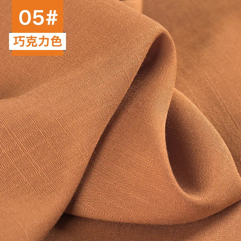 Bamboo Fabric By The Meter Cotton Linen Slub Clothing Pants Dress Skirt Brocade Fabrics Summer for Sewing Black White Blue Per