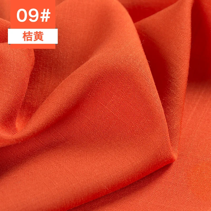 Bamboo Fabric By The Meter Cotton Linen Slub Clothing Pants Dress Skirt Brocade Fabrics Summer for Sewing Black White Blue Per