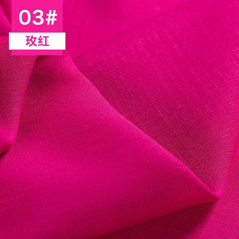 Bamboo Fabric By The Meter Cotton Linen Slub Clothing Pants Dress Skirt Brocade Fabrics Summer for Sewing Black White Blue Per