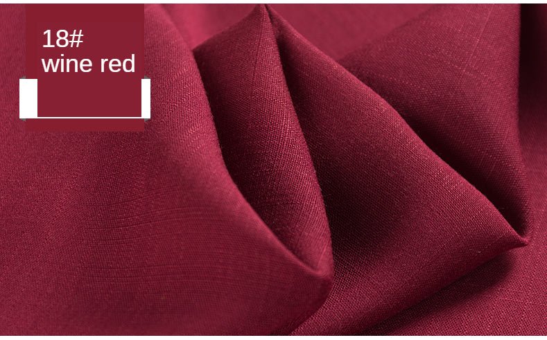 Bamboo Fabric By The Meter Cotton Linen Slub Clothing Pants Dress Skirt Brocade Fabrics Summer for Sewing Black White Blue Per