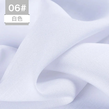 Bamboo Fabric By The Meter Cotton Linen Slub Clothing Pants Dress Skirt Brocade Fabrics Summer for Sewing Black White Blue Per
