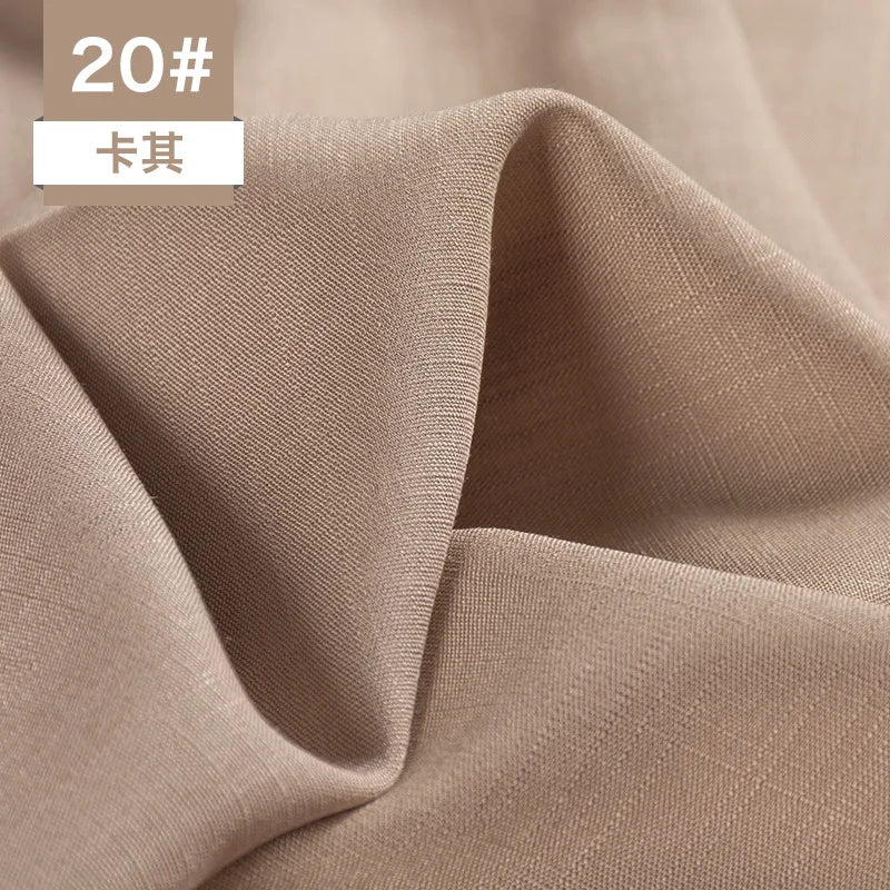 Bamboo Fabric By The Meter Cotton Linen Slub Clothing Pants Dress Skirt Brocade Fabrics Summer for Sewing Black White Blue Per