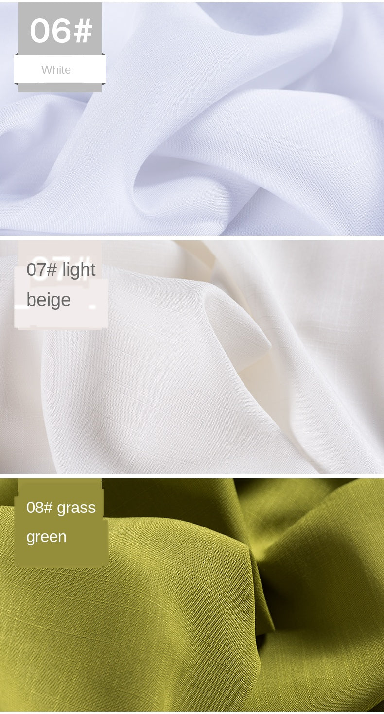 Bamboo Fabric By The Meter Cotton Linen Slub Clothing Pants Dress Skirt Brocade Fabrics Summer for Sewing Black White Blue Per