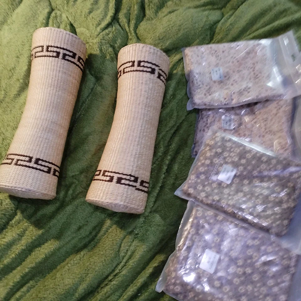 Bamboo Wife round Neck Pillow Straw Cervical Sleeping Bed Cushion for Pregnant Women Household Comfortable Pillow