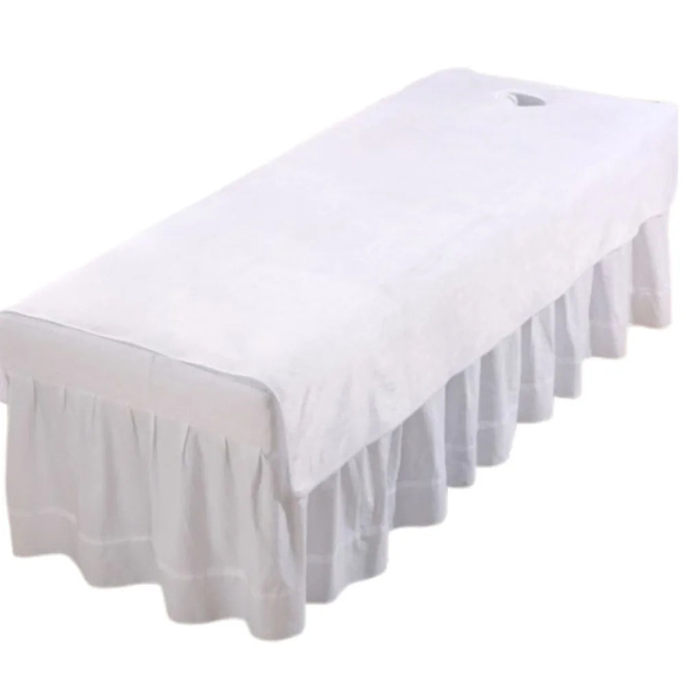 Comfortable SPA Bedspread Soft Solid Color Massage Bed Sheets with Face Hole Thickened Cosmetic Bed Sheet Beauty Tool