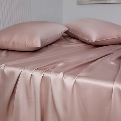 100%Organic Eucalyptus Plain Blue Flat Bed Sheets Lyocell Silky Soft Smooth Breathable Gentle to Skin Pillow shams