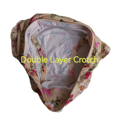 Bamboo Fiber Panties,Plus Sizes Underwear Panties,Women's Panties With Floral Pattern,Mid-waist Women's Briefs,Large Panty Woman