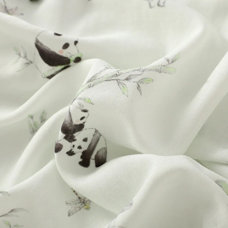 2025 Bamboo Cotton Gauze Pajamas Women's Chinese Retro Style Round Neck Loungewear Thin Nine-quarter Sleeve Loose Home Clothes