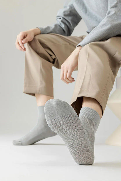 Bamboo Socks Thin Summer Men's Breathable Socks Absorbent Deodorant Bamboo Fiber Mesh Short Sock