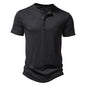 Bamboo Fiber T Shirt Men Casual High Quality Summer Short Sleeve Henley Neck Mens T Shirts Fashion Basic T-shirt Male