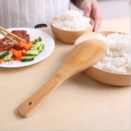 Bamboo Rice Spoon Wooden Kitchen Ladle Tablespoon Kitchen Utensils Tableware