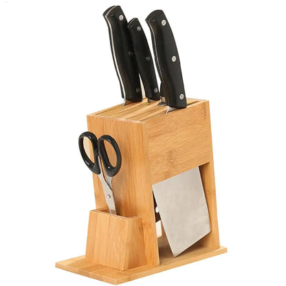 Bamboo Knife Block Stand for Kitchen Multifunctional Cutter Rack Holder multifunctional knife Storage rack for Kitchen Supplies