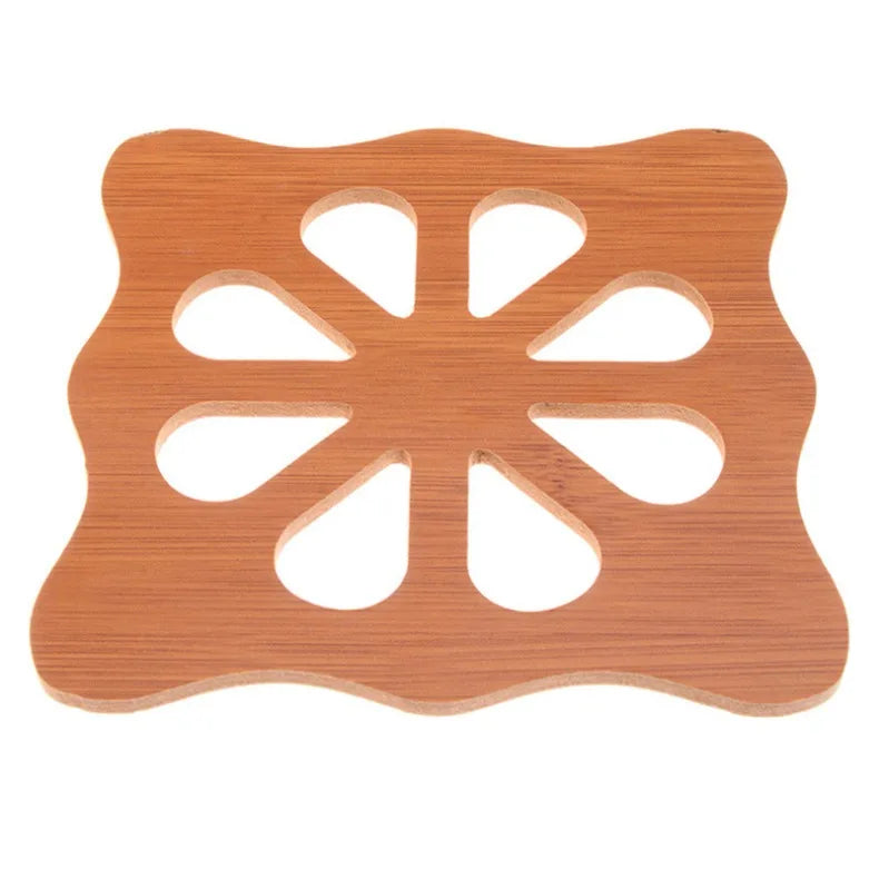 Bamboo Trivet Mat Set Cute Cartoon Multifuntion Kitchen Bamboo and Wood Non-Slip Insulation Table Mat Hot pads Tool