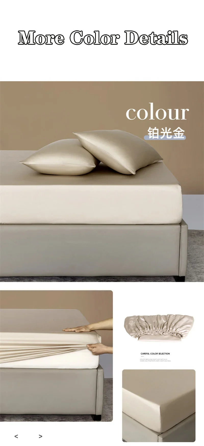 Organic Bamboo Bed Fitted Sheet Solid Color Silky Bed Cover Luxury Mattress Cover with Rubber Band Double Queen Size Customized