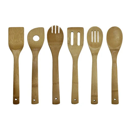 kitchen tools 6pcs Bamboo Spoon Spatula Kitchen Utensil Wooden Cooking Tool Mixing Set