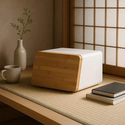 Bamboo Bread Box for Kitchen Storage,Airtight Food Container for Snacks Organization,Multi-Purpose Pantry Organizer with Handles