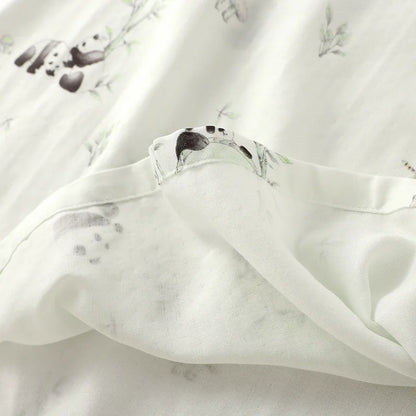 2025 Bamboo Cotton Gauze Pajamas Women's Chinese Retro Style Round Neck Loungewear Thin Nine-quarter Sleeve Loose Home Clothes