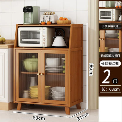 dining room Bamboo solid wood kitchen cabinets furniture sideboard side table furniture living room alacena Display cabinet