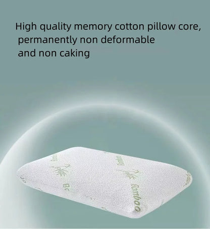 Bamboo fiber slow rebound bread memory pillow for protection, space cotton invisible zipper design, single person adult pillow c