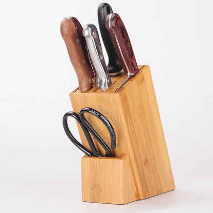 Bamboo Knife Block Stand Organizerbamboo Holder Bamboo Rack Kitchen Rack Wood Block Kitchen Accessories