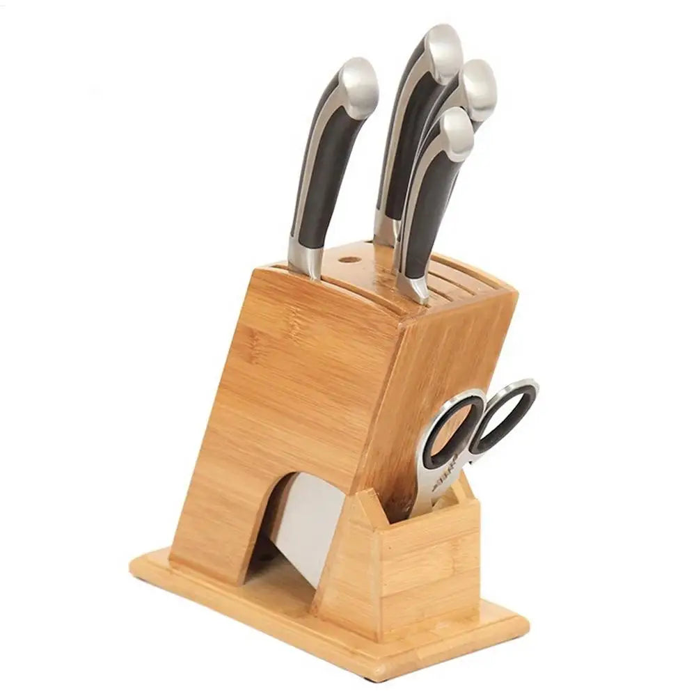 Bamboo Knife Block Stand for Kitchen Multifunctional Cutter Rack Holder multifunctional knife Storage rack for Kitchen Supplies
