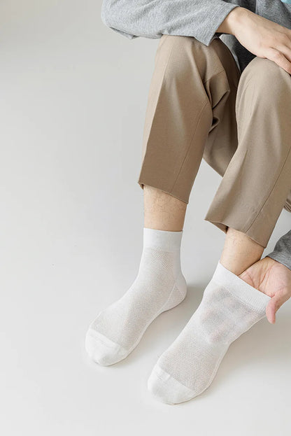Bamboo Socks Thin Summer Men's Breathable Socks Absorbent Deodorant Bamboo Fiber Mesh Short Sock