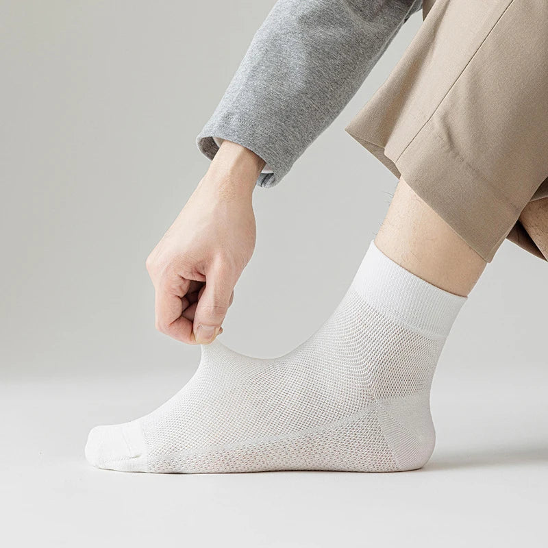 Bamboo Socks Thin Summer Men's Breathable Socks Absorbent Deodorant Bamboo Fiber Mesh Short Sock