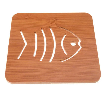 Bamboo Trivet Mat Set Cute Cartoon Multifuntion Kitchen Bamboo and Wood Non-Slip Insulation Table Mat Hot pads Tool