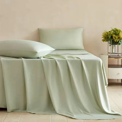 100% Bamboo Fibre Bedsheet Twin Queen King Size Flat Sheet Summer Solid Color Antibacterial Cooling Single And Double Bed Linens