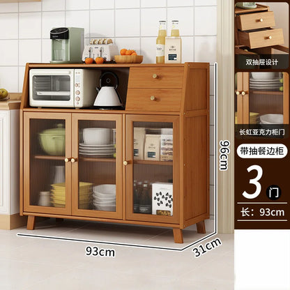 dining room Bamboo solid wood kitchen cabinets furniture sideboard side table furniture living room alacena Display cabinet