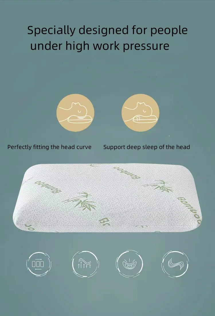 Bamboo fiber slow rebound bread memory pillow for protection, space cotton invisible zipper design, single person adult pillow c