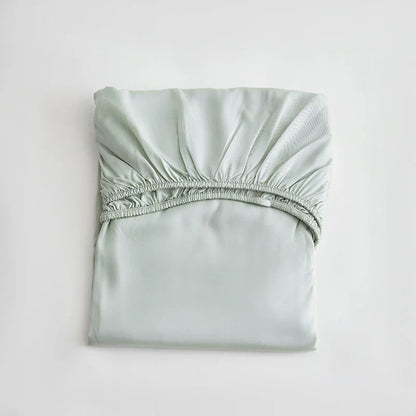 Bamboo Green Deep Pocket Fitted Sheet 100% Lyocell Fiber Bedding Mattress Cover with Elastic Band Soft Breath Freely Drop Ship