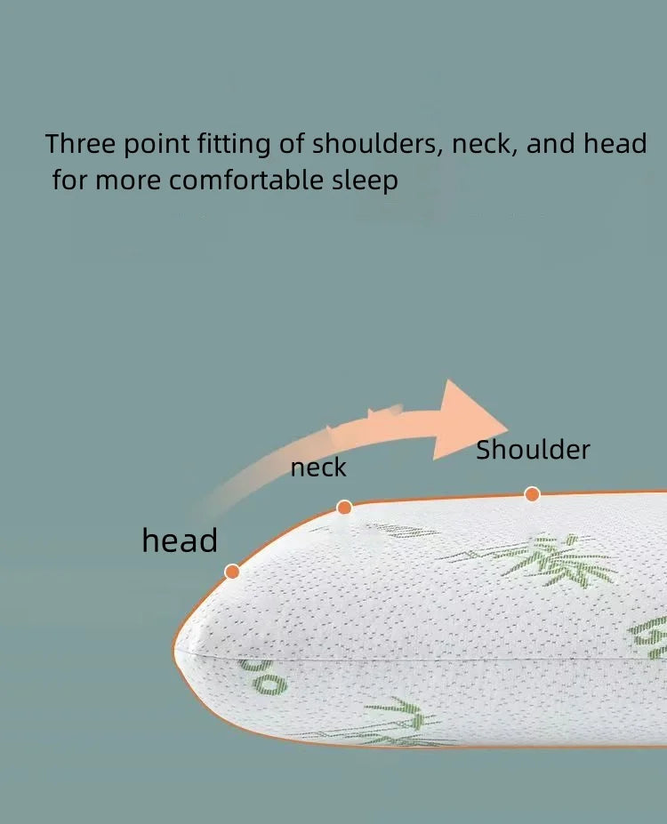 Bamboo fiber slow rebound bread memory pillow for protection, space cotton invisible zipper design, single person adult pillow c