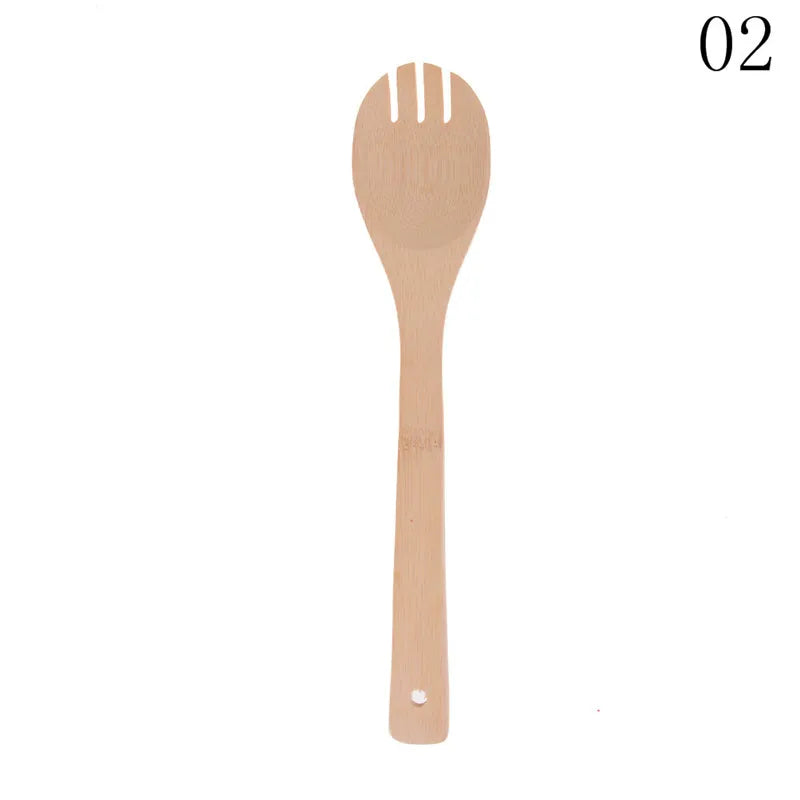 kitchen tools 6pcs Bamboo Spoon Spatula Kitchen Utensil Wooden Cooking Tool Mixing Set