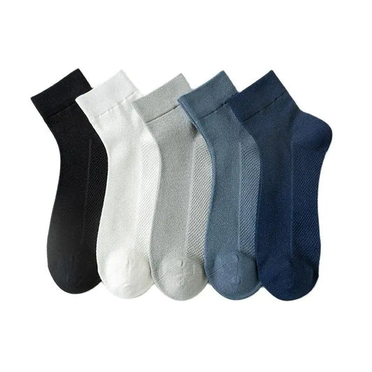 Bamboo Socks Thin Summer Men's Breathable Socks Absorbent Deodorant Bamboo Fiber Mesh Short Sock