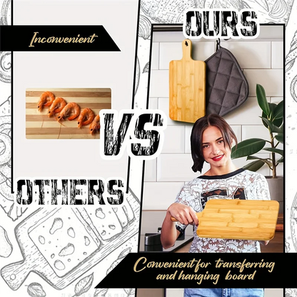 Bamboo Cutting Board With Handle Wooden Bamboo Serving Board Kitchen Chopping Boards For Pizza Vegetables Meatm12k