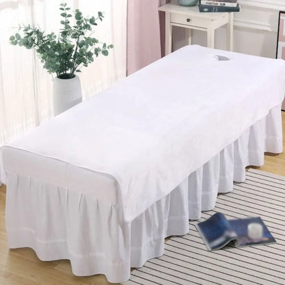Comfortable SPA Bedspread Soft Solid Color Massage Bed Sheets with Face Hole Thickened Cosmetic Bed Sheet Beauty Tool