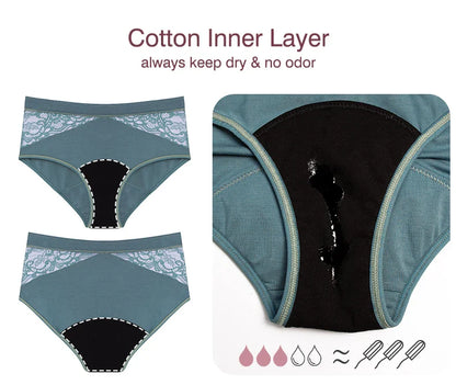 Bamboo Menstruation Panties Women High Waist Breathable Lingerie Leakproof Absorbent Period Briefs Bulk Reusable Underwear