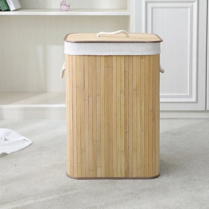 Bamboo Laundry Basket Breathable Woven Knit Laundry Basket Large Capacity Laundry Basket Environmentally Friendly Laundry Basket