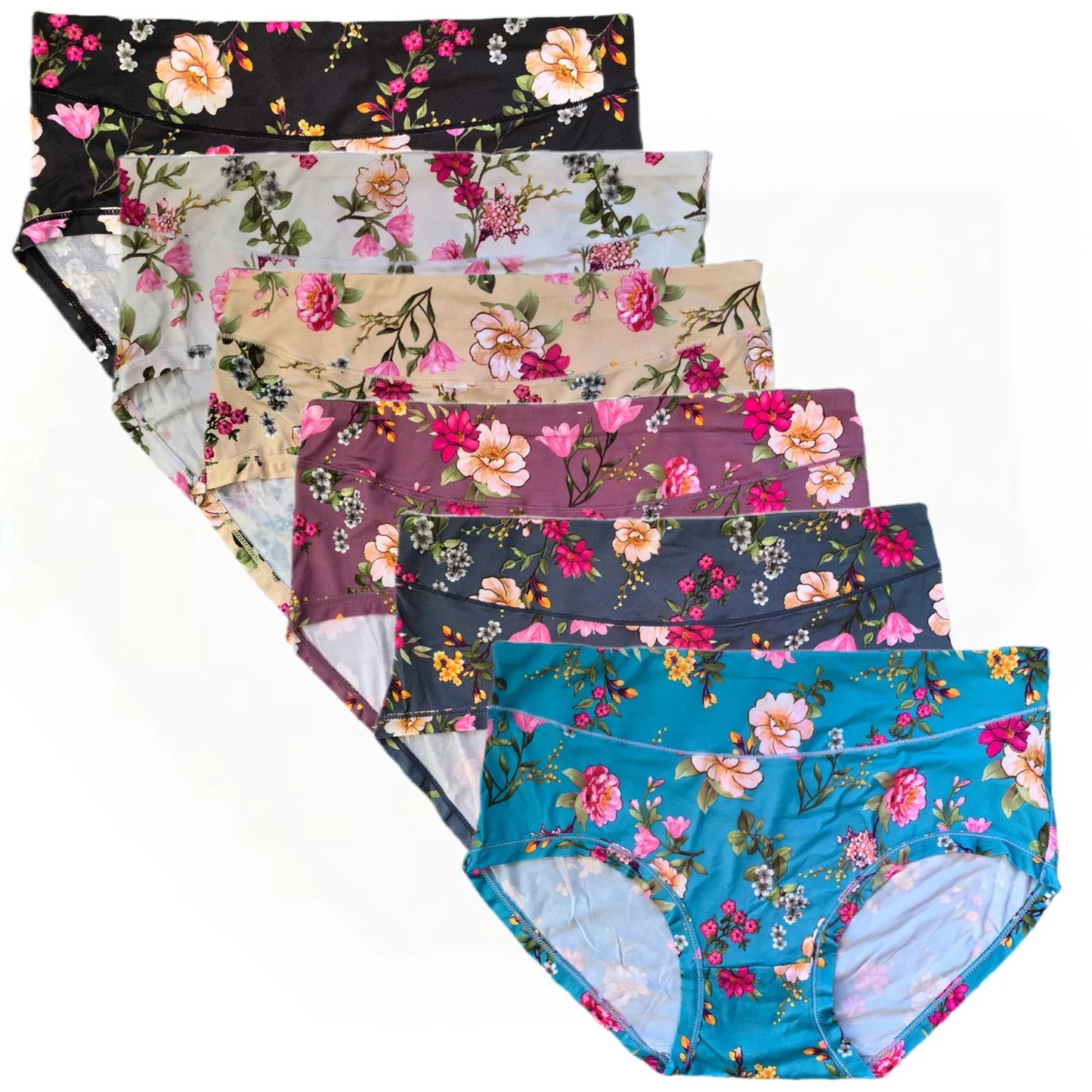 Bamboo Fiber Panties,Plus Sizes Underwear Panties,Women's Panties With Floral Pattern,Mid-waist Women's Briefs,Large Panty Woman