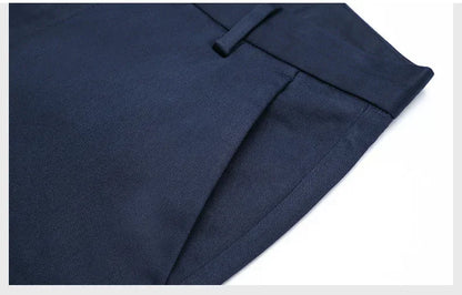 Bamboo Fiber Men's Casual Pants Black Spring Autumn New Style Stretch Straight Breathable Classic Business Suit Trousers Male